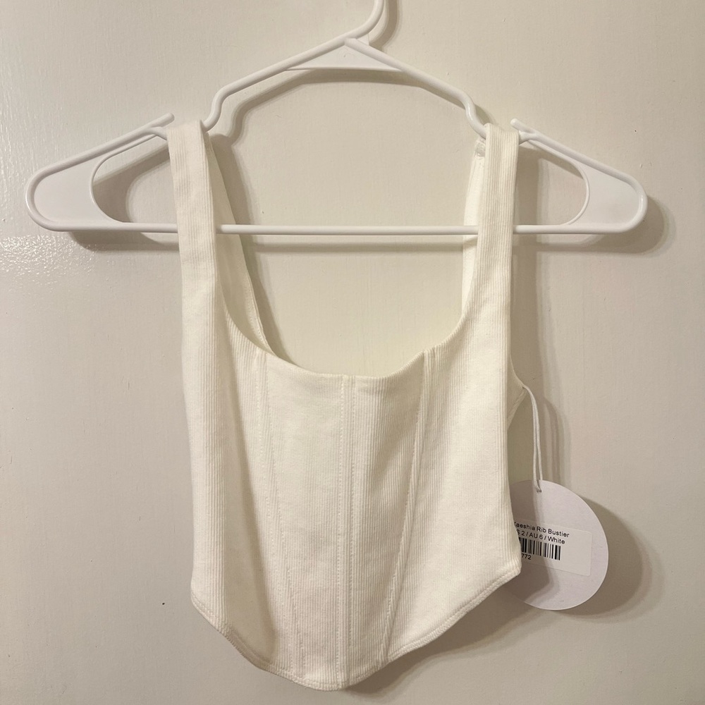 brand new white bustier crop top!